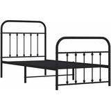  Metalni okvir kreveta uzglavlje i podnožje crni 90x190 cm | Eponuda.com
