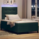  LED Box Spring Krevet Tamnozelena 120 x 200 cm Baršun | shoptok.hr