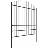  Vrtna ograda s vrhom koplja Čelik 537x200 cm Crna | shoptok.hr
