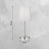 Fischer & Honsel Bijela/u srebrnoj boji stolna lampa s tekstilnim sjenilom (visina 30 cm) Eve – | shoptok.hr