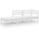 Maison Chic Seti vrtnega pohištva - Vrtna garnitura - Vrtni pohištvo set 3-delna bela trdna borovina, (21811385) | Shoptok.si