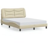 Maison Chic Posteljni okvir - Dvoposteljna postelja - Zakonska postelja brez vzmetnice krem 140x190 cm blago-J12187, (21767921) | Shoptok.si