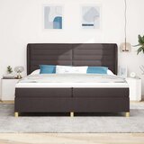 Box Spring Postelja z Blazino Temno Rjava 200x200 cm Tkanina, (22052942) | Shoptok.si