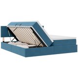  Postelja s shranjevanjem z vzmetnico Temno modra 100 x 200 cm, (5000099544) | Shoptok.si