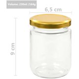  Staklenke za džem sa zlatnim poklopcima 96 kom 230 ml | shoptok.hr