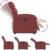  Naslonjač na podizanje od umjetne kože crvena boja vina | shoptok.hr