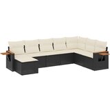  8-dijelni set vrtnih sofa od poliratana s jastucima crni | shoptok.hr