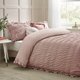Catherine Lansfield Rožnata podaljšana posteljnina za zakonsko posteljo iz krepa 230x220 cm Seersucker Frill – | Shoptok.si