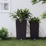 Maison Chic korito - Lonček za rože z odstranljivo notranjostjo antracit 21 / 49 L PP ratan, (22057428) | Shoptok.si