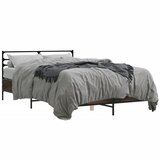 Furnova Posteljni okvir rjav hrast 140x200 cm inženirski les in kovina, (21935774) | Shoptok.si