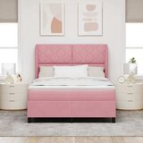  Krevet s opruga kutije Ružičasta 200 x 160 cm Baršun | shoptok.hr