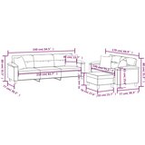  3-dijelni set sofa s jastucima tamnosivi od mikrovlakana | shoptok.hr