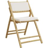 vidaXL 3-dijelni sklopivi bistro set s krem bijelim jastucima bambus | shoptok.hr