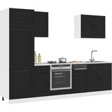  7-dijelni set kuhinjskih ormarića Kalmar konstruiranog drva Crna | Shoptok.si
