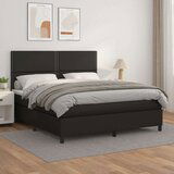  Box spring postelja z vzmetnico črn 160x200 cm umetno usnje, (20724917) | Shoptok.si