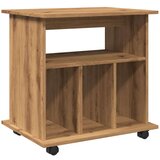 vidaXL Omarica na kolesih artisan hrast 60x45x60 cm inženirski les | Shoptok.si