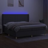  box spring s madracem LED tamnosivi 200x200 cm tkanina | shoptok.hr