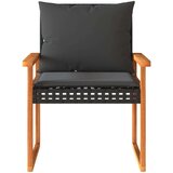  3-dijelni bistro set s jastucima poliratan i drvo bagrema crni | shoptok.hr