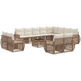 vidaXL Vrtna sedežna garnitura 13 pcs Bež in smetanasto bela, (5000269430) | Shoptok.si