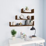 Maison Chic 3 kosi Stenske Police - Viseče police rjavi hrast inženirski les, (21793381) | Shoptok.si
