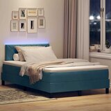  LED Box Spring Krevet Tamno plava 120 x 200 cm Baršun | shoptok.hr