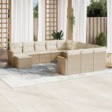 Maison Chic Seti vrtnega pohištva - Vrtna garnitura - Vrtni pohištvo set 12-delna z blazinami bež poli ratan, (21810559) | Shoptok.si