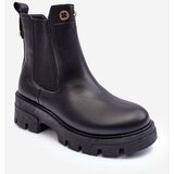 Boto Women's Leather Ankle Boots with Decorative Black Lobb | Shoptok.si