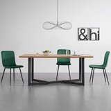 Bessagi Home rustikalna jedilna miza avola, barva hrasta | Shoptok.si