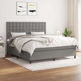  Box spring postelja z vzmetnico temno siva 160x200 cm blago, (20930233) Cene