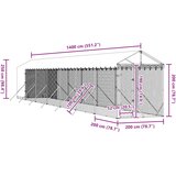Vanjski kavez za pse s krovom srebrni 2x14x2,5m pocinčani čelik | shoptok.hr