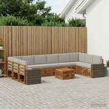 Set vanjskih sofa 11 pcs Prirodna i svjetlosiva Poliester | shoptok.hr