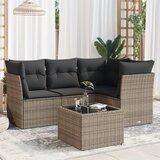 Maison Chic Seti vrtnega pohištva - Vrtna garnitura - Vrtni pohištvo set 5-delna z blazinami siv poli ratan, (21816879) | Shoptok.si