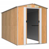  Vrtno spremište svjetlosmeđe 192x357x223 cm pocinčani čelik | shoptok.hr