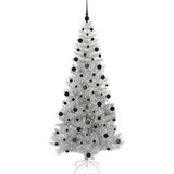 vidaXL Božično drevo med 300 LED z stojalom srebrna 210 cm PET | Shoptok.si