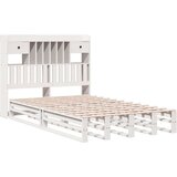  Krevet s regalom z knjige bez madraca bijeli 135x190cm borovina | shoptok.hr