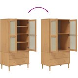 vidaXL Komoda SENJA smeđa izgled ratana 90x55x175 cm masivna borovina | shoptok.hr