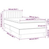 Krevet box spring s madracem LED tamnosivi 100x200 cm baršun | Eponuda.com