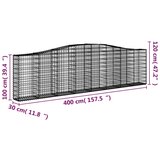  Lučne gabionske košare 4 kom 400x30x100/120cm pocinčano željezo | shoptok.hr
