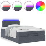 vidaXL Otomanski posteljni okvir z vzmetnico siv 120x200 cm žamet | Shoptok.si