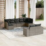 Maison Chic Seti vrtnega pohištva - Vrtna garnitura - Vrtni pohištvo set 9-delna z blazinami siv poli ratan, (21798065) | Shoptok.si