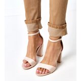 Gemre Beige block heel sandals Stefanija | ePonuda.com