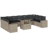  11-dijelni set vrtnih sofa poliratan s jastucima svijetlosivi | shoptok.hr