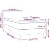 vidaXL Box spring postelja z vzmetnico LED roza 80x200 cm žamet, (20901630) | Shoptok.si
