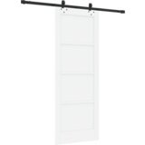  Klizna vrata sa setom opreme bijela 78x202 cm čvrsto drvo bor | shoptok.hr
