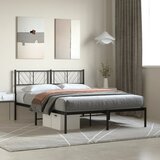 vidaXL Kovinski posteljni okvir z vzglavjem črn 160x200 cm | Shoptok.si