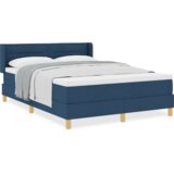  Krevet s box springom i madracem plave boje 140x200 cm tkanina | shoptok.hr