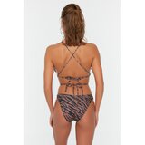 Trendyol Brown Zebra Patterned Frill Detailed Bikini Set | ePonuda.com