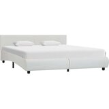  Posteljni okvir LED belo umetno usnje 160x200 cm | Shoptok.si