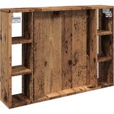 Ormarić s ogledalom LED boja staro drvo 76x15x55 cm drveni | shoptok.hr