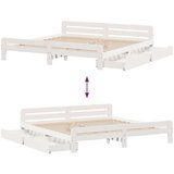 vidaXL Posteljni okvir brez vzmetnice bel 200x200 cm trdna borovina | Shoptok.si